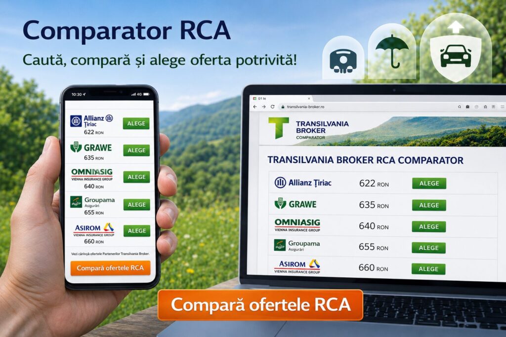 Asigurari Transilvania Broker Sibiu - Calculator RCA Online – Compară Tarife în 2 Minute 1 Comparator rca pentru compararea ofertelor de asigurare auto obligatorie.