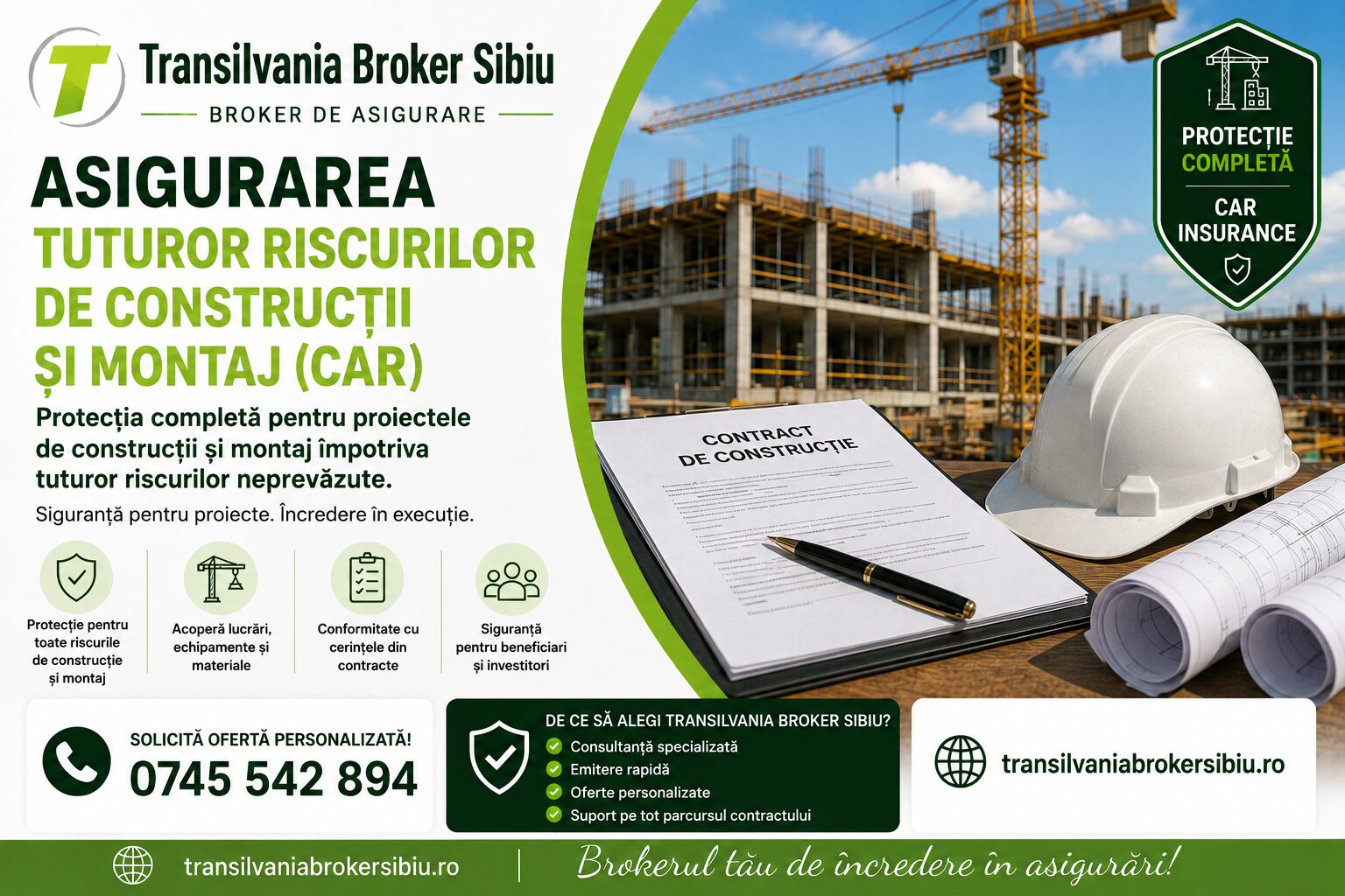Asigurari Transilvania Broker Sibiu - Asigurarea Lucrarilor de Constructii Montaj CAR 1 Asigurarea lucrărilor de construcții și montaj car