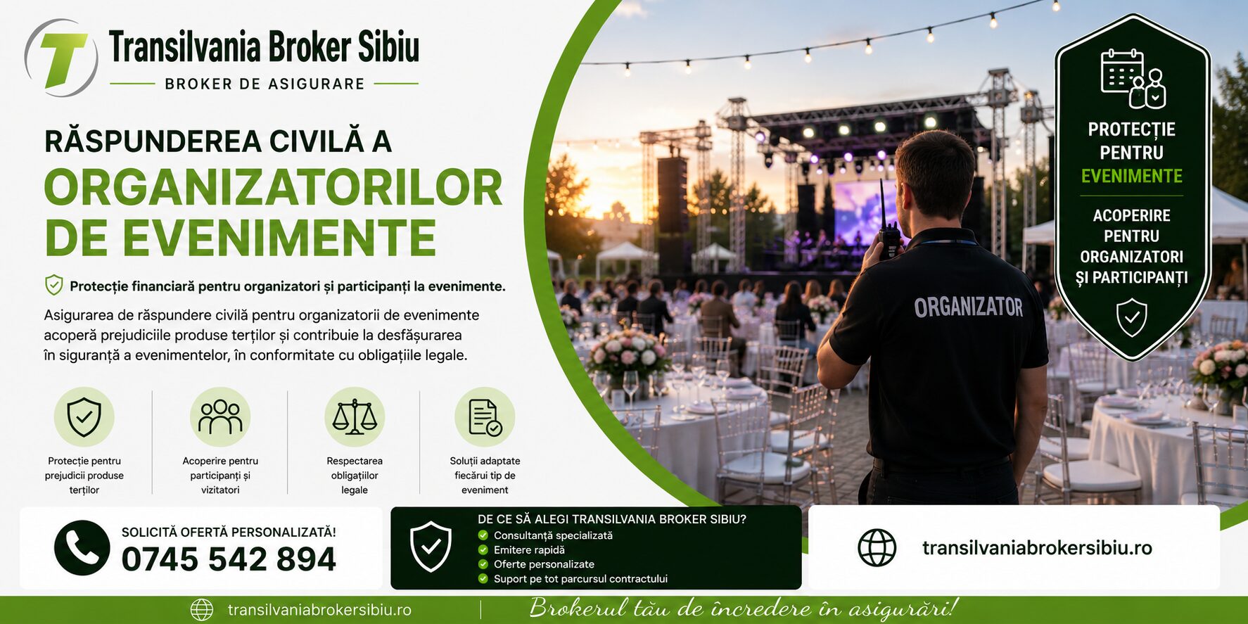 Asigurari Transilvania Broker Sibiu - Raspunderea Civila a Organizatorilor de Evenimente 1 Banner asigurarea de răspundere civilă a organizatorilor de evenimente – protecție financiară pentru organizatorii de evenimente prin transilvania broker sibiu.
